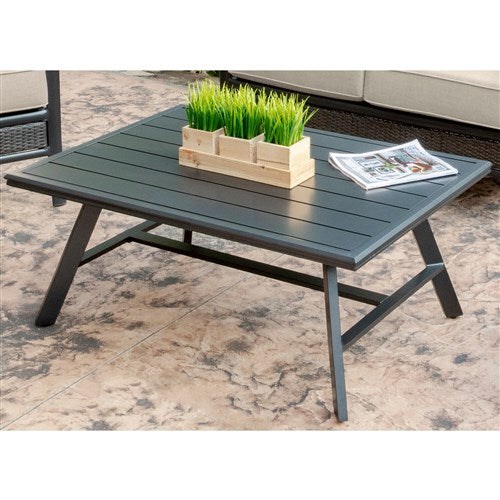 Hanover - Commercial Aluminum Coffee Table - Gunmetal-United Backyard