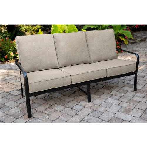 Hanover - Commercial Aluminum Sofa with Sunbrella Cushion - Gunmetal/Ash-United Backyard