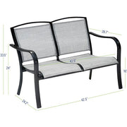 Hanover - Commercial Sling Aluminum Loveseat - Gunmetal/Ash Sling-United Backyard