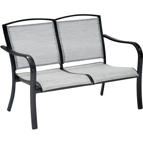 Hanover - Commercial Sling Aluminum Loveseat - Gunmetal/Ash Sling-United Backyard