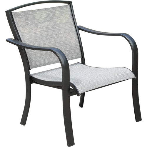 Hanover - Commercial Sling Aluminum Side Chair - Gunmetal/Ash Sling-United Backyard