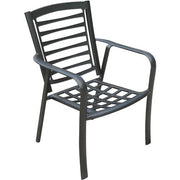 Hanover - Commercial aluminum dining chair with Sunbrella cushion - Gunmetal/Ash-United Backyard