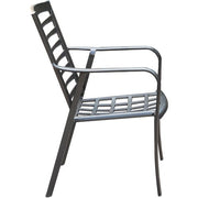 Hanover - Commercial aluminum dining chair with Sunbrella cushion - Gunmetal/Ash-United Backyard