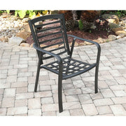Hanover - Commercial aluminum dining chair with Sunbrella cushion - Gunmetal/Ash-United Backyard