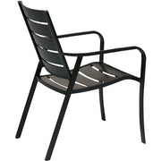Hanover - Commercial aluminum slat back dining chair - Gunmetal-United Backyard