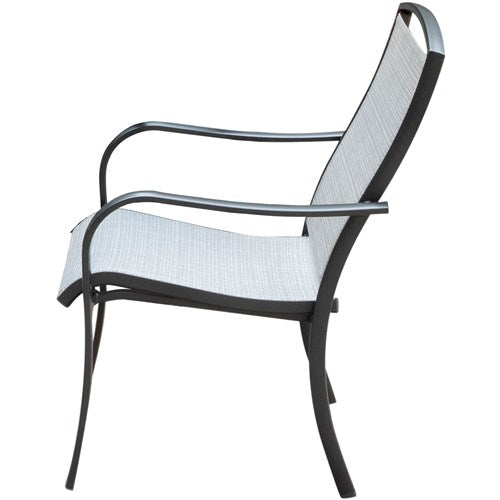 Hanover - Commercial sling aluminum dining chair - Gunmetal/Ash Sling-United Backyard