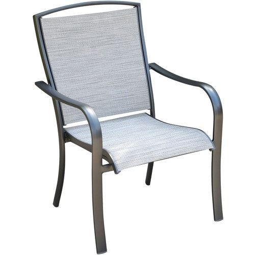 Hanover - Commercial sling aluminum dining chair - Gunmetal/Ash Sling-United Backyard