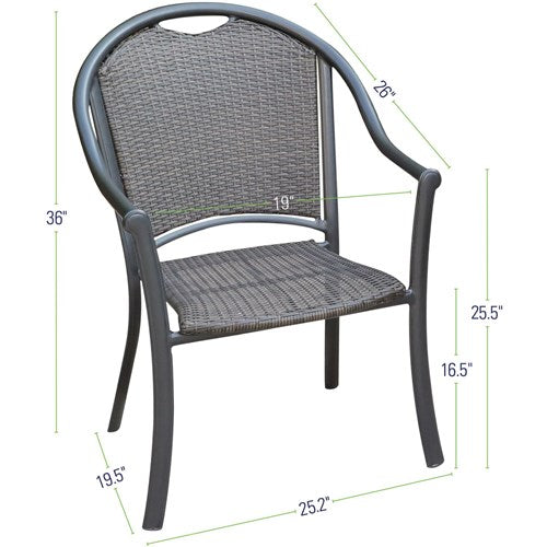 Hanover - Commercial woven aluminum dining chair - Woven-United Backyard