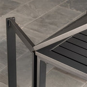 Hanover - Conrad 5pc Dining Set: 4 Aluminum Sling Chairs and Folding Table - Gray-United Backyard