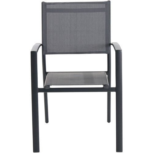 Hanover - Conrad 5pc Dining Set: 4 Aluminum Sling Chairs and Folding Table - Gray-United Backyard