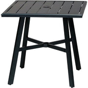 Hanover - Cortino 3pc Dining Set: 2 Alum Slat Dining Chairs and 1 30" Square Slat Table - Gunmetal-United Backyard
