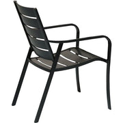 Hanover - Cortino 3pc Dining Set: 2 Alum Slat Dining Chairs and 1 30" Square Slat Table - Gunmetal-United Backyard