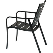 Hanover - Cortino 3pc Dining Set: 2 Alum Slat Dining Chairs and 1 30" Square Slat Table - Gunmetal-United Backyard