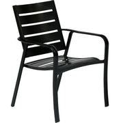 Hanover - Cortino 3pc Dining Set: 2 Alum Slat Dining Chairs and 1 30" Square Slat Table - Gunmetal-United Backyard