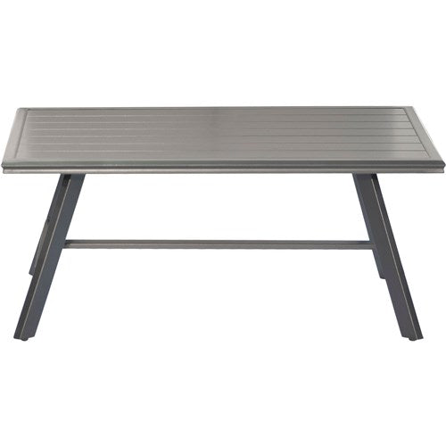 Hanover - Cortino 5pc: 2 Slat Back Club Chairs, Sofa, Slat Coffee Table, 22" Side Table - Cast Ash/Gunmetal-United Backyard