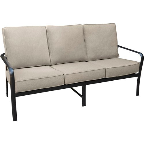 Hanover - Cortino 5pc: 2 Slat Back Club Chairs, Sofa, Slat Coffee Table, 22" Side Table - Cast Ash/Gunmetal-United Backyard