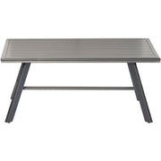 Hanover - Cortino 5pc: 2 Slat Back Club Chairs, Sofa, and Slat Coffee Table - Cast Ash/Gunmetal-United Backyard