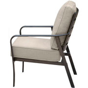 Hanover - Cortino 5pc: 2 Slat Back Club Chairs, Sofa, and Slat Coffee Table - Cast Ash/Gunmetal-United Backyard