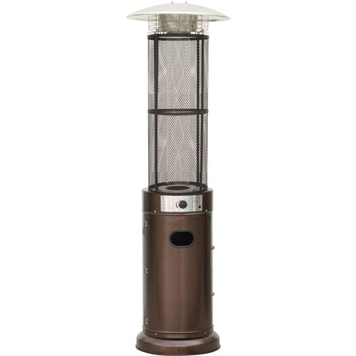 Hanover - Cylinder Flame Glass Patio Heater, 6', Propane, 34,000 BTU - Golden Hammer-United Backyard