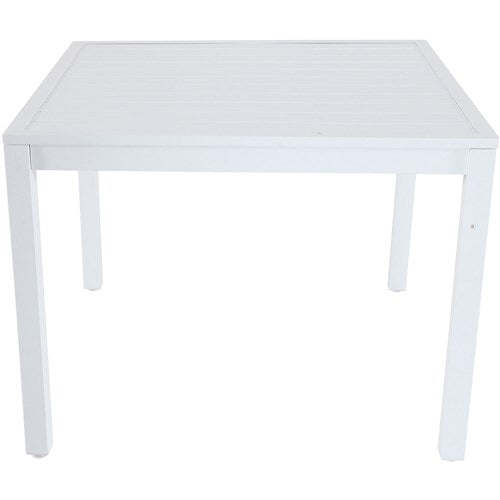 Hanover - Del Mar 38" Aluminum Slat Square Table - White-United Backyard