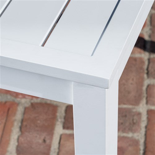 Hanover - Del Mar 38" Aluminum Slat Square Table - White-United Backyard