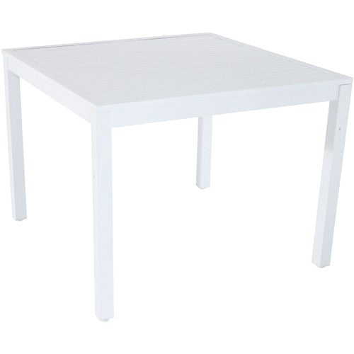 Hanover - Del Mar 38" Aluminum Slat Square Table - White-United Backyard