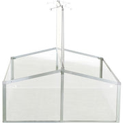 Hanover - Double Mini Cold Frame Greenhouse with 2 Vents, 40"x40"x19" - Natural/Silver-United Backyard