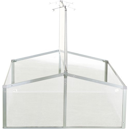 Hanover - Double Mini Cold Frame Greenhouse with 2 Vents, 40"x40"x19" - Natural/Silver-United Backyard