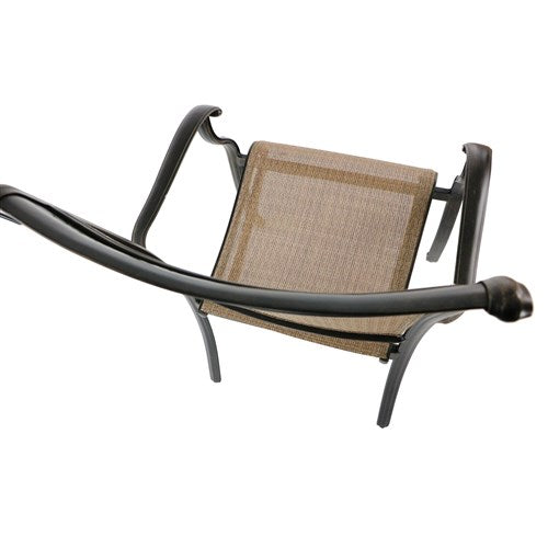 Hanover - Fontana 7pc: 4 Dining Chairs, 2 Swivel Rockers, 38"x72" Cast Table - Tan/Bronze-United Backyard