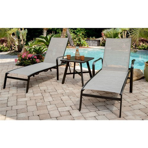 Hanover - Foxhill 2pc Chaise Lounge Chairs - Gray/Gunmetal-United Backyard