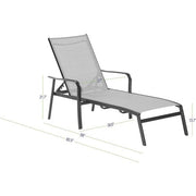 Hanover - Foxhill 3pc: 2 Chaise Lounge Chairs and 22" Side Table - Gray/Gunmetal-United Backyard