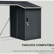 Hanover - Galvanized Steel Multi Wood Storage 5.2'x8.8'x5.3', Lockable Hinge Door - Dark Gray/White-United Backyard