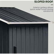 Hanover - Galvanized Steel Multi Wood Storage 5.2'x8.8'x5.3', Lockable Hinge Door - Dark Gray/White-United Backyard