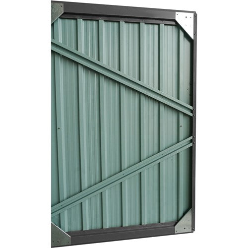 Hanover - Galvanized Steel Multi Wood Storage 5.2'x8.8'x5.3', Lockable Hinge Door - Dark Gray/White-United Backyard