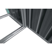 Hanover - Galvanized Steel Multi Wood Storage 5.2'x8.8'x5.3', Lockable Hinge Door - Dark Gray/White-United Backyard