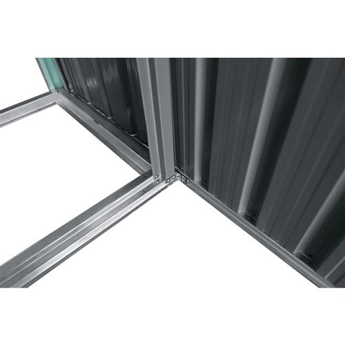 Hanover - Galvanized Steel Multi Wood Storage 5.2'x8.8'x5.3', Lockable Hinge Door - Dark Gray/White-United Backyard