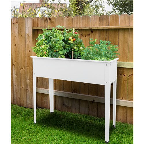 Hanover - Galvanized Steel Raised Planter Bed with Legs 40"x12"x31" - White-United Backyard