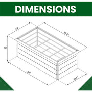 Hanover - Galvanized Steel Raised Rectangle Garden Bed 4.9'x3.3'x2.5' with Border - Grey-United Backyard