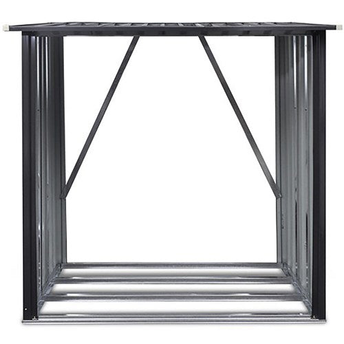 Hanover - Galvanized Steel Wood Storage 5.3'x2.75'x5' - Dark Gray-United Backyard