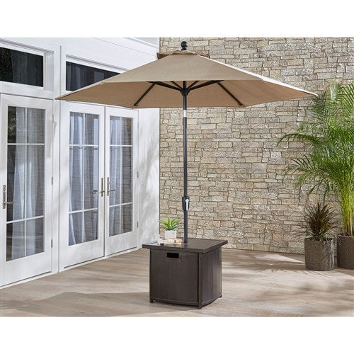 Hanover - Hanover 25" Square Umbrella Side Table with Slat Top - Aluminum-United Backyard