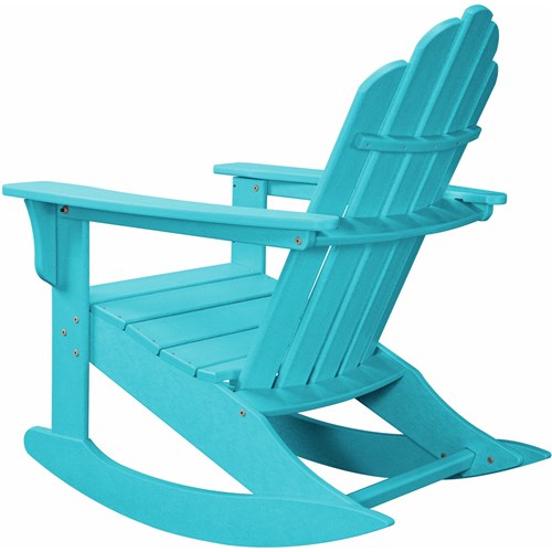 Hanover - Hanover All-Weather 3pc Rocking Chair Set: 2 Ad.Chairs, 19"x15" Table - Blue, Aruba-United Backyard