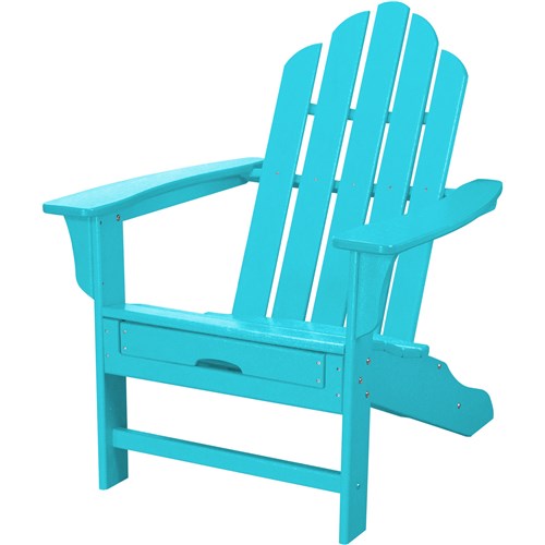 Hanover - Hanover All-Weather Adirondack Chair w/ Attached Ottoman - Blue, Aruba-United Backyard