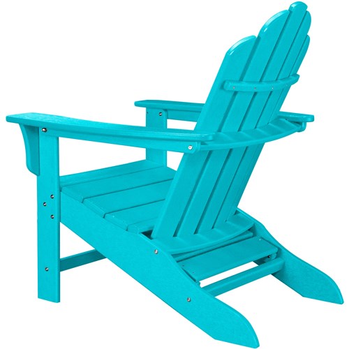 Hanover - Hanover All-Weather Adirondack Chair w/ Attached Ottoman - Blue, Aruba-United Backyard