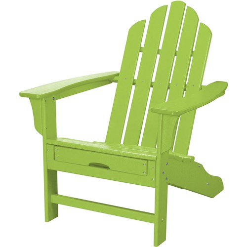 Hanover - Hanover All-Weather Adirondack Chair w/ Attached Ottoman - Lime-United Backyard