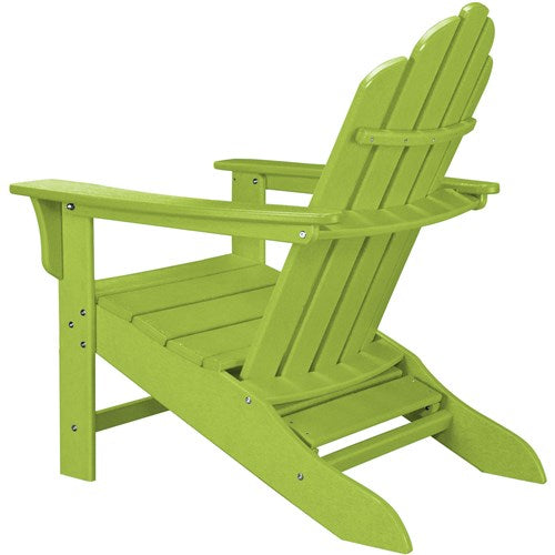 Hanover - Hanover All-Weather Adirondack Chair w/ Attached Ottoman - Lime-United Backyard