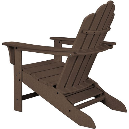 Hanover - Hanover All-Weather Adirondack Chair w/ Attached Ottoman - Mahogany-United Backyard