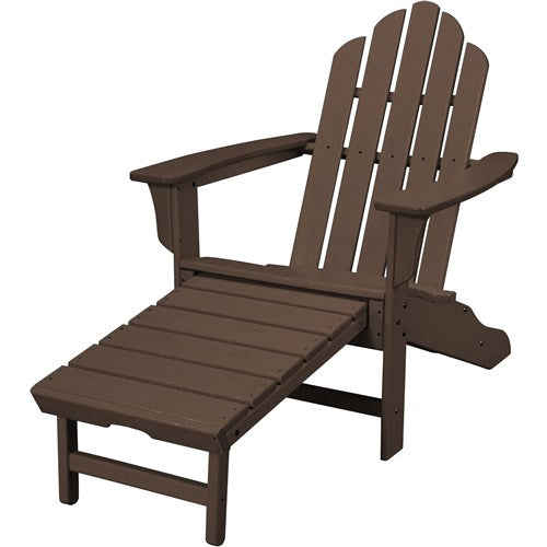 Hanover - Hanover All-Weather Adirondack Chair w/ Attached Ottoman - Mahogany-United Backyard