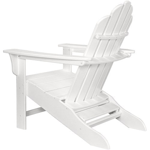 Hanover - Hanover All-Weather Adirondack Chair w/ Attached Ottoman - White-United Backyard