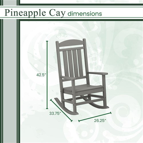 Hanover - Hanover All-Weather Pineapple Cay Porch Rocker - Grey-United Backyard