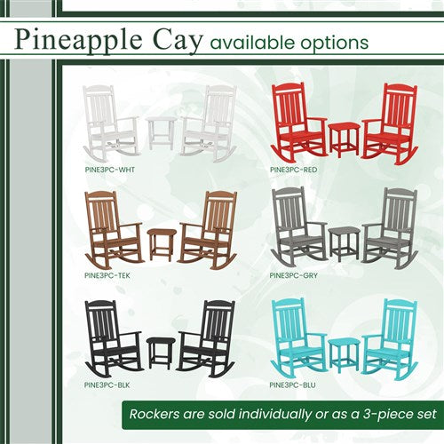 Hanover - Hanover All-Weather Pineapple Cay Porch Rocker - Grey-United Backyard